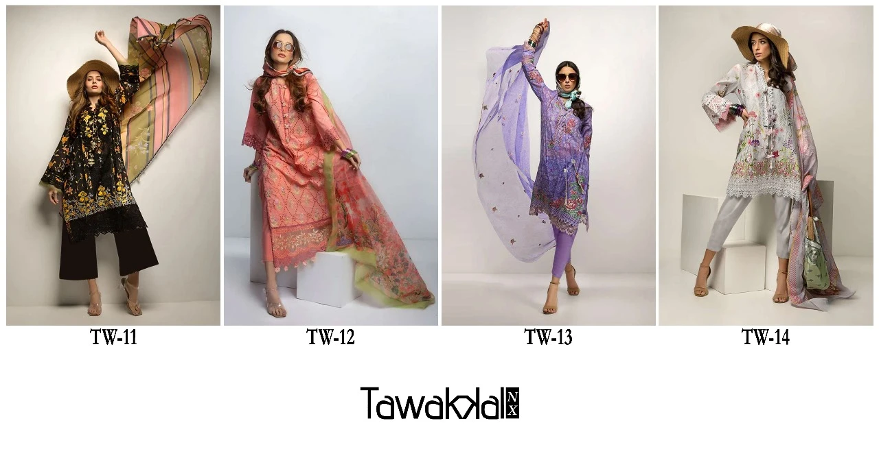 Hoor Tex Tw-11 To 14 Lawn Cotton Wholesale Pakistani Salwar Suit Catalog — Wholesale Pakistani Suits, MPA wholesale from Surat — view 9